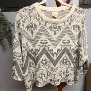 Anthro Andrea Jovine Cropped 3/4 Sweater